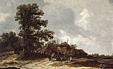 Farmyard with Haystack by Jan van Goyen